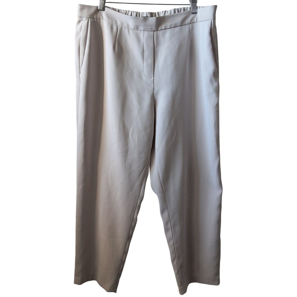 Quince‎  XL Cream Ultra-Stretch Straight Leg Pants Cropped Coastal Travel Casual
